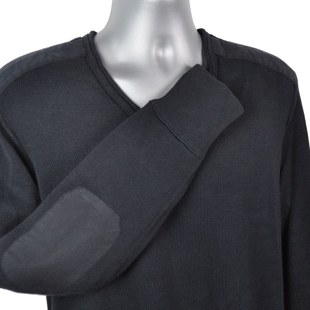 JOHN VARVATOS V-Neck Elbow Patch Cotton Sweater
